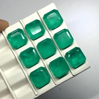 Pierre synthétique HQ Gems 15x20mm couleur émeraude, cristal de fusion, pierre verte taillée en octogone pour bijoux