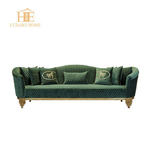 Venta caliente de lujo muebles de sala de estar sofá Uno Dos Tres sofás de lujo italiano moderno conjunto de sofá de terciopelo verde - Product Image 6