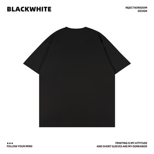 T-shirt imprimé skateboard 100% coton jersey noir coupe ample homme manches courtes respirant col rond Q201 - Product Image 2