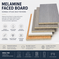 Panneau de contreplaqué mélaminé imperméable de 3 mm, 4x8 pieds, qualité E1, finition brillante ou mate, disponible en diverses textures de bois et couleurs unies pour armoire