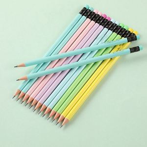 Crayon hexagonal, rond ou triangulaire Wsy659 avec gomme, en bois, 7 pouces, mines HB, 2B, 2H – Idéal pour la rentrée scolaire à prix abordable - Product Image 6