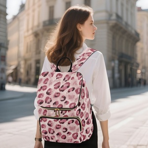 <b>Print</b> <b>Leopard</b> <b>Print</b> Design Top Quality Customs Large Capacity Daily Use Fashion Gold Zipper Pocket <b>Backpack</b> - Product Image 6