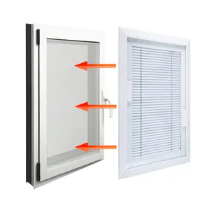 tempered glass sound insulation noise reduction dust proof free clean electric single Double glass magnetic blinds