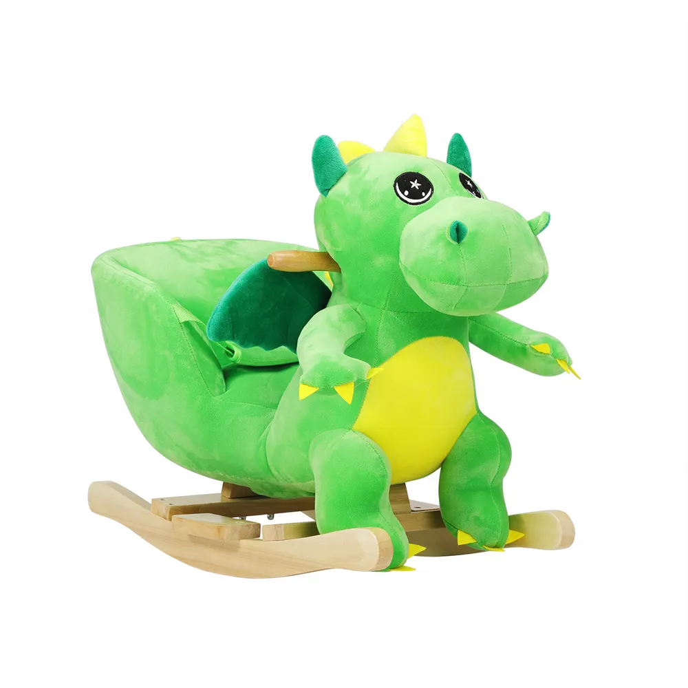 Anti-slip Rocking animal dinosaur toy elephant for Children baby Music Safety Belt Wooden Handles Riding Horse