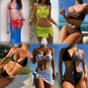 Liquidation : Maillot de bain bikini deux pièces sexy pour femme, ensemble tendance, tenue de plage, vente en gros - Product Image 3