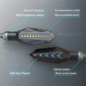 2 clignotants LED 12V pour moto, effet défilant, pour Yamaha MT07 MT09 et Honda - Product Image 2