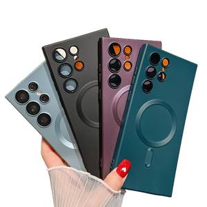 Pour S24ultra Peinture Métallique Magnétique Étui de Téléphone Portable Souple Film d'Objectif S23 Protection Anti-Chute - Product Image 1