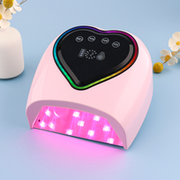 2024 nouveauté forme de coeur grand écran d'affichage 98W sans fil Pro Cure LED ongles lampe UV arc-en-ciel atmosphère lumière Cure Gel lampe