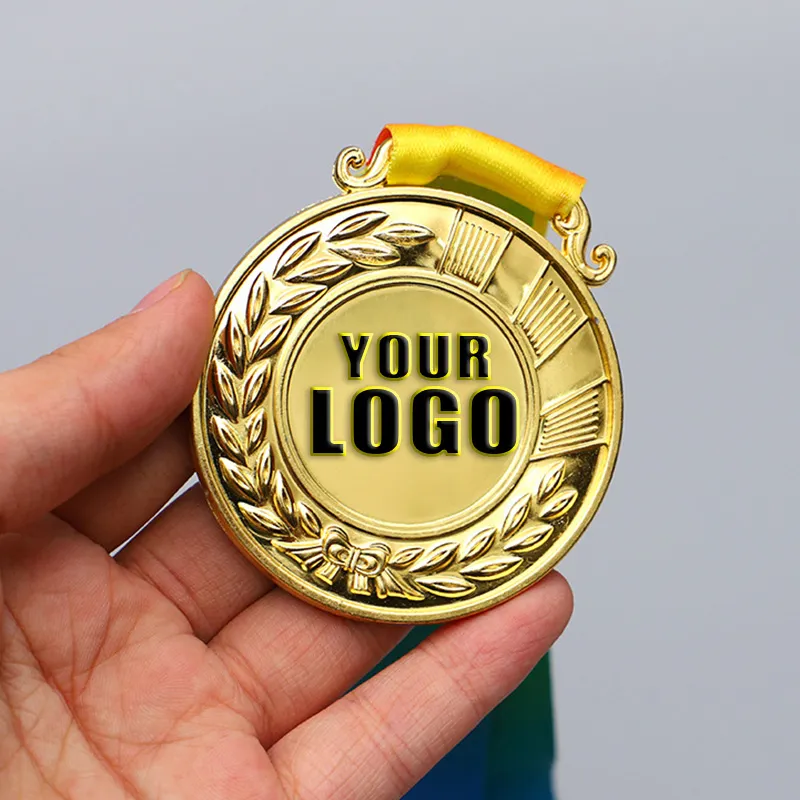 Benutzer definierte Sport form Logo Metall für Großhandel Qualität Marathon Medaillen Sport Trophäen und 3D Gold Award Running Medal