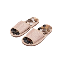 JINGMAI Pantoufles de massage des pieds en pierre naturelle pour hommes et femmes, pointes d'acupuncture, pour la maison, tailles 36-44