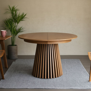 Bàn ăn gỗ tròn ngoài trời cao cấp Andi Modern Luxury, có thể kéo dài, dùng cho nhà ở, nhà hàng và căn hộ - Product Image 1