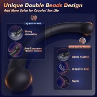 Masseur anal prostatique rechargeable en silicone avec vibrateur à commande par bouton pour hommes, conception lisse sans lubrifiant