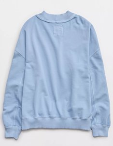 <span class=keywords><strong>Sweat</strong></span>-shirt pull-over ample à col montant en molleton côtelé délavé uni pour <span class=keywords><strong>femme</strong></span>, avec épaules tombantes et manches longues, fabrication sur mesure - Product Image 6
