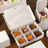 Caja de Panadería de Papel de Grado Alimenticio con Logotipo Personalizado, con Divisores, 2, 4, 6 Compartimentos, para Pasteles, Donuts, Cupcakes, Macarons, Caja de Empaque Personalizada