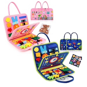 Tablero de Actividades Montessori de Peluche para Niños de 2 a 4 Años, Juguetes Educativos Sensoriales, Libros de Actividades, Desarrollo de Habilidades de Aprendizaje Temprano - Product Image 1