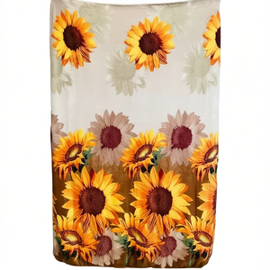 Manta con Estampado de Girasoles Carla Depot, Tamaño Matrimonial, Poliéster, Decoración del Hogar, Estilo Pastoral de Verano, Manta Rectangular - Product Image 1