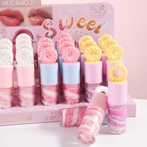 Brillo Labial Líquido en Espiral con Figura Dulce, 24 Piezas/Caja, Impermeable, Natural, de Larga Duración, Fácil de Colorear, con Efecto Perlado - Product Image 1