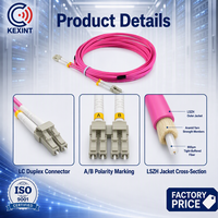 Cordon de raccordement fibre optique Kexint à faible perte LC-LC Duplex OM4 Multimode Erika Violet LSZH 50/125µm 2,0mm