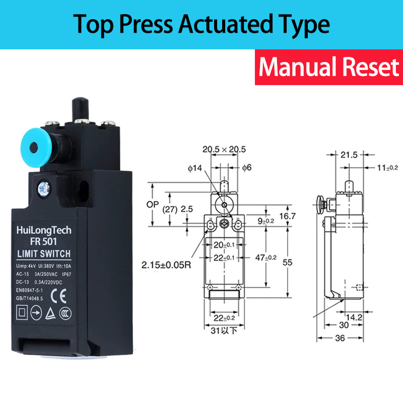 FR501 Type à actionnement par pression par le haut