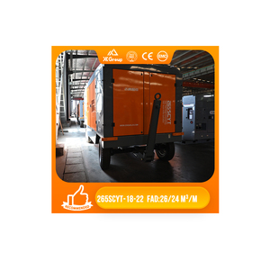 Compresor <span class=keywords><strong>de</strong></span> Aire Industrial ZEGA 265SCYT-18-22 <span class=keywords><strong>de</strong></span> 265KW, Motor Diésel, Refrigerado por Agua, Lubricado por Tanque, Portátil y Estacionario, Color Naranja - Product Image 1