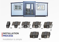 Maison conteneur préfabriquée extensible de luxe à 2 chambres, de haute qualité, portable et mobile, en acier