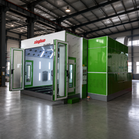 Cabina de Pintura de Gas Natural de 46kw, Económica y de Primera Calidad, 80 ° Cabina de Pintura para Automóviles C con Ventilador Antiexplosión de Lana de Roca Avanzada