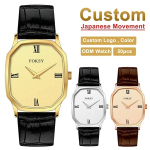 <span class=keywords><strong>Orologio</strong></span> da <span class=keywords><strong>Donna</strong></span> FOKSY con Logo Personalizzato, Quadrante Ottagonale <span class=keywords><strong>Bianco</strong></span>, Numeri Romani, Cinturino in Pelle Nera, Impermeabile 3ATM - Product Image 1