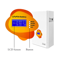 Système de batterie LiFePO4 mural 51,2 V 100 Ah avec prise en charge du réseau hybride pour l'alimentation de secours domestique et le stockage d'énergie solaire de 10 kWh
