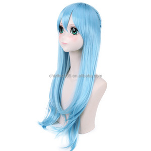 Perruque de <span class=keywords><strong>cosplay</strong></span> d'<span class=keywords><strong>Asuna</strong></span> du Royaume Divin du Seigneur Saint Da Dao Fairy Dance, cheveux raides bleu clair - Product Image 4