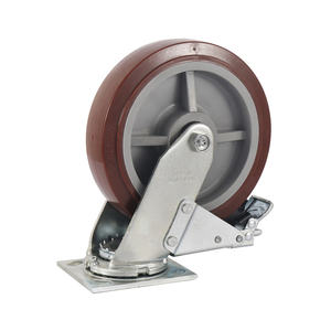Roulettes robustes pivotantes de 4/5/6/8 pouces, roues en polyuréthane, plaque en acier, fonctionnement silencieux, mobilité facile - Product Image 1