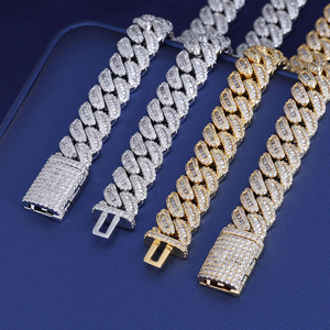 Factory ODM S925 Silver <b>Iced</b> Out Miami Cuban Bracelets Pass Diamond Tester VVS Moissanite Hip Hop Streetwear Bling Custom <b>Chain</b> - Product Image 5