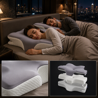 Oreiller cervical en mousse à mémoire de forme haute densité, forme papillon, soutien du cou, ne s'affaisse pas, qualité hôtelière personnalisable
