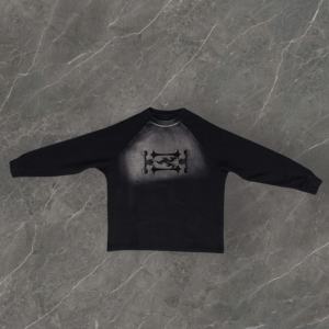 Sudadera Extra Grande de Algodón Vintage con Cuello Redondo para Hombre, Sudadera con Logotipo Personalizado Estampado, Lavada al Ácido - Product Image 1