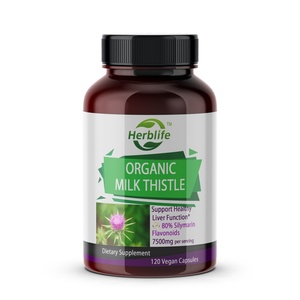 Capsules de chardon-marie biologique à vente chaude OEM/ODM pour adultes, 120 capsules végétariennes, soutien de la fonction hépatique - Product Image 1