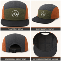 Cappello da Campeggio Personalizzato con Logo, Quattro Pannelli Bicolore per Negozi di Attrezzatura da Trail, Noleggio Campeggio, Etichetta Privata, Souvenir da Viaggio
