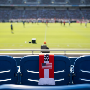 وشاح مشجعي كرة القدم للرجال 2026 (أمريكا، كندا، المكسيك) - تصميم مخصص بشعار وحروف، نمط فرنسي من الساتان والبوليستر طويل - Product Image 1