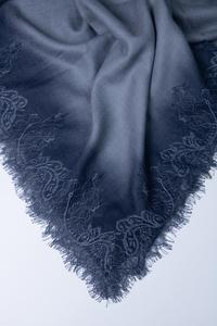 VIC Cachemire Laine Fine Ombre Gris Bleu Hiver Etole Respirante Taille 70x200 cm - Product Image 2