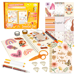 Ensemble de papeterie de haute qualité pour enfants, journal de <span class=keywords><strong>dessin</strong></span> DIY, scrapbooking, avec autocollants, ciseaux, pour filles, <span class=keywords><strong>cadeau</strong></span> d'<span class=keywords><strong>anniversaire</strong></span> créatif - Product Image 1
