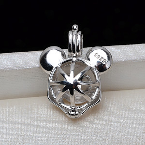 Dije de Plata S925 de Mickey Mouse con los 12 Signos Zodiacales, Sin Orificios, para Perlas de 8-10 mm, Accesorios para Manualidades, Base Vacía 2988, Componentes y Fornituras de Joyería - Product Image 2