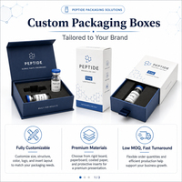 Étiquettes personnalisées pour flacons de peptides, impression de logo, étanches, 1 ml, 3 ml, 10 ml, forme personnalisée, boîtes d'emballage en carton avec hologramme unique