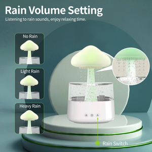 Luz colorida Sonidos de lluvia para dormir Gota de lluvia Difusor de aceite esencial con control remoto - Product Image 6