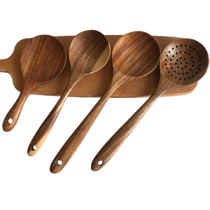 Factory Direct Sale Thailand Teak Wood <b>Pot</b> Ladle, Non-Stick Pan Wooden Spatula, Long Handle Wooden <b>Soup</b> Spoon Set, Wholesale - Product Image 4