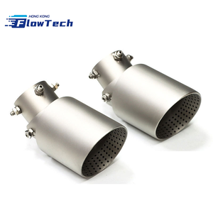 Punta de escape universal de malla de acero inoxidable cepillado para silenciador de tubo curvado hacia abajo para modificación de automóviles - Product Image 4