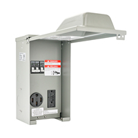 Panneau de prise de courant RV répertorié ETL NEMA 14-50R + 5-20R Prise GFCI Portable 20 & 50A Disjoncteur 3R Boîtier pour caravane