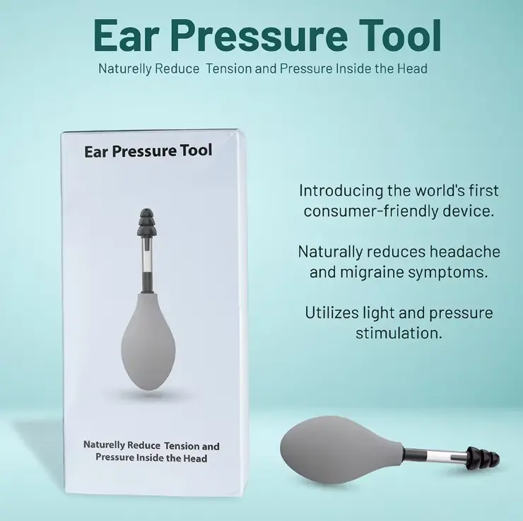 リリーフは、内耳圧力刺激ツールを使用して、頭痛や片頭痛の症状からの緊張と圧力を軽減します