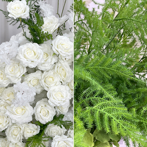 Arco Floral Moderno para Boda, en Forma de Luna, con Degradado Rosa y Morado, Realista, de Seda Artificial, Hecho a Mano, Ecológico, Reutilizable y Reciclable - Product Image 4