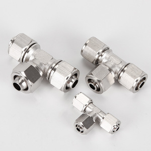 Raccord rapide en cuivre plaqué nickel KNPE, raccord en T, écrou 6 8 10 12 mm, pièces pneumatiques - Product Image 1