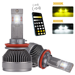 Đèn pha ô tô đổi màu 3000k-<span class=keywords><strong>8000k</strong></span> điều khiển bằng ứng dụng 80W đèn tự động H11 9005 9006 H7 bóng đèn pha <span class=keywords><strong>LED</strong></span> - Product Image 2