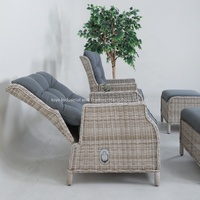 Mobilier d'extérieur Joyeleisure Ensemble de jardin Ensemble de café de loisirs en rotin de luxe 5 pièces Ensemble de table d'extérieur Mobilier d'extérieur