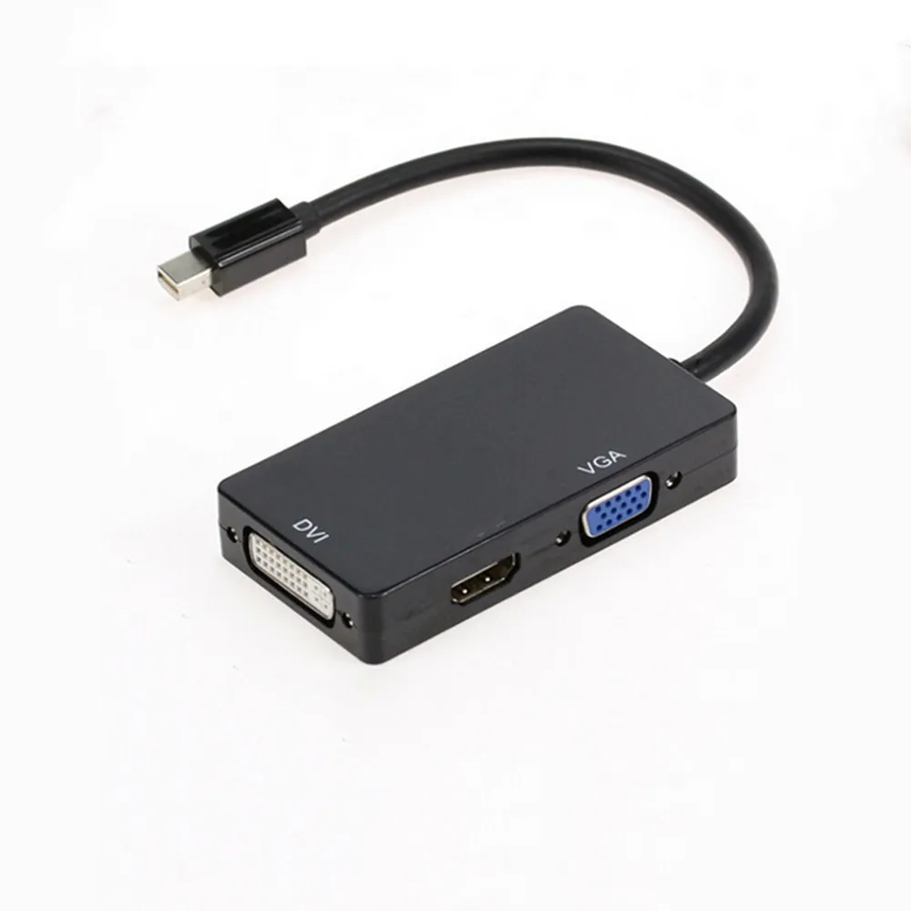 Universal 3 In 1 Mini DP To hdtv/VGA/DVI Cable Adapter Thunderbolt to DisplayPort Converter Compatible for Apple